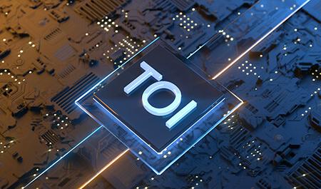 物联网 Concept - an IOT labeled chip on an illustration of a circuit board